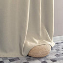 Lazzzy Linen Fabric Curtains Grommet Thermal Insulated Room Darken 1 Pair -Beige - Brand New