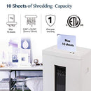 WOLVERINE SD9112 P5 Micro Cut Paper Shredder, 10 Sheet, 60Min, 6 Gal, White - Brand New
