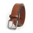 GIORGIO BRUTINI RUGGED LEATHER CASUAL BELT, SIZE M - COGNAC BROWN/BRUSHED NICKLE - Like New