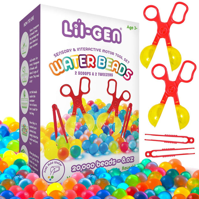 LI’L GEN KIDS WATER BEADS WITH FINE MOTOR SKILLS TOY SET WBS-8 Like New