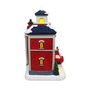 TOP TREASURES CHRISTMAS VILLAGE ANIMATED FIRE STATION - PRE-LIT MUSICAL SNOW - Like New