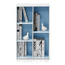 FURINNO LUDER 5-CUBE BOOKSHELF, REVERSIBLE BOOKCASE, 9.4" x 19.5" x 31.5" - BLUE - Like New