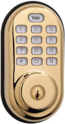 Yale Security Electronic Push Button Deadbolt - Polished Brass/ Gold Like New