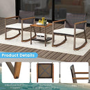Toolsempire Outdoor Rocking Chair Set 3 Pieces Patio Set Rocking Chair - Brand New
