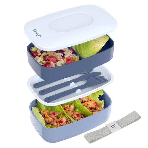 BENTGO CLASSIC ADULT BENTO BOX STACKABLE 3-COMPARTMENT REMOVABLE - SLATE - Like New