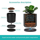 DR.Planzen Ceramic Planter Pot with Saucer and Drainage Holes Medium 8" - Black - Brand New