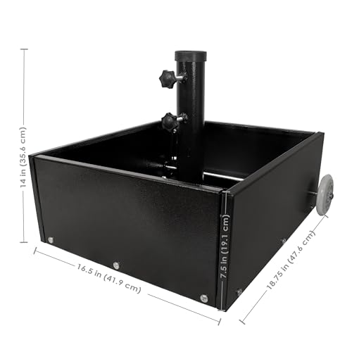 Sunnydaze 100 lb Outdoor Umbrella Base with Wheels - 2" Diameter Poles - Black - Like New