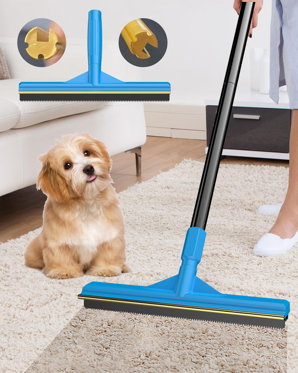FAYTTYE CARPET RAKE FOR PET HAIR REMOVAL (57" EXTRA LARGE) - BLUE - Like New
