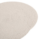 RAJRANG BRINGING RAJASTHAN TO YOU Round Woven Placemats 15" - Set of 6 - White - Brand New