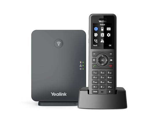 YEALINK W77P IP PHONE CORDLESS CORD - DESKTOP WALL MOUNTABLE - BLACK - Like New