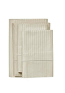 KATHY IRELAND 500 THREAD COUNT DAMASK STRIPE SHEET SET WITH OPTIFIT - BEIGE - Brand New