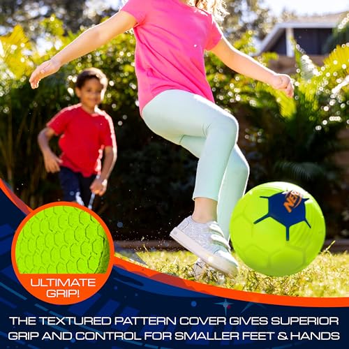 NERF KIDS FOAM MINI SOCCER BALL - YELLOW (LIME GREEN) - Like New