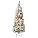 NATIONAL TREE COMPANY FIRST TRADITIONS PRE-LIT ACACIA FLOCKED TREE 6 FT - WHITE - Like New