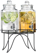 Home Essentials 1832A Del Sol Twin Hexagon Dispenser with Rack, 1 Gallon, Clear - Brand New