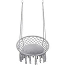 Y- STOP HAMMOCK CHAIR MACRAME SWING MAX 330 LBS HANGING COTTON ROPE - GRAY - Brand New