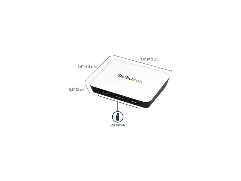 StarTech.com ST3300U3S Network Adapter 10/100/1000Mbps 1 - USB 3.0 Micro-B, 3 -