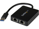 StarTech.com USB 3.0 to Dual Port Gigabit Ethernet Adapter NIC w/ USB Port