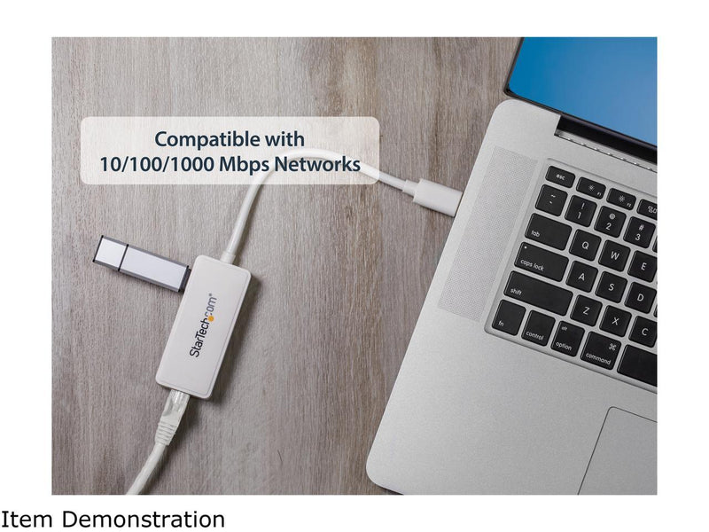 StarTech USB31000SPTW USB 3.0 to Gigabit Ethernet Adapter NIC w/ USB Port -