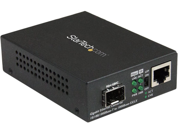 StarTech.com Gigabit Ethernet Fiber Media Converter with Open SFP Slot -