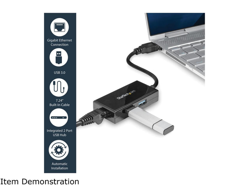 STARTECH USB31000S2H USB 3.0 to Gigabit Network Adapter with Built-In 2-Port USB