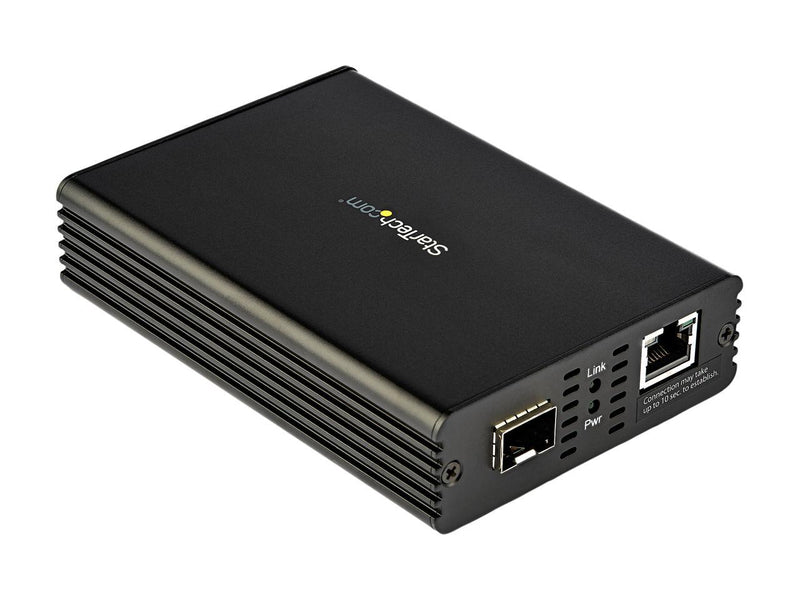 StarTech.com 10GbE Fiber Ethernet Media Converter 10GBASE-T- SFP to RJ45 Single