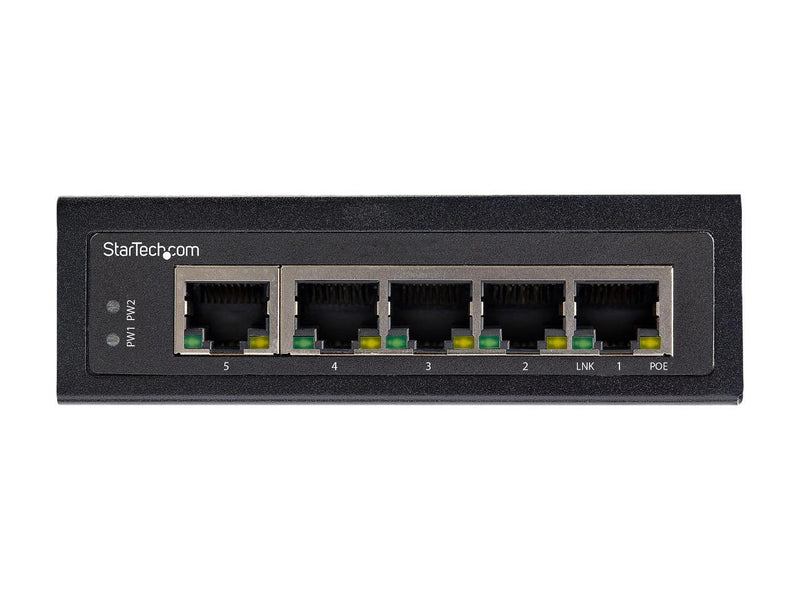 StarTech.com IESC1G50UP Industrial 5 Port Gigabit PoE Switch - 30W - Power Over