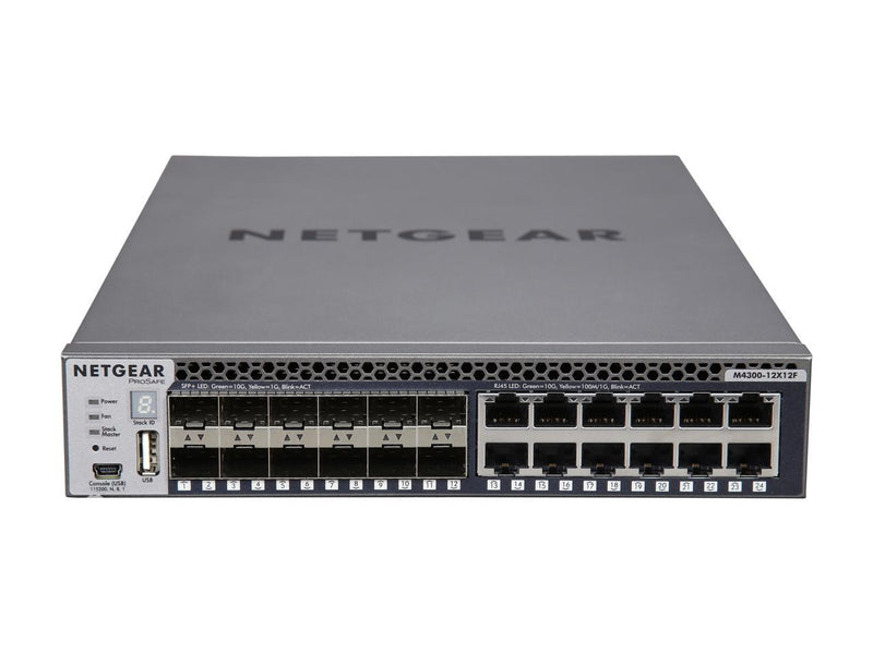 NETGEAR ProSAFE M4300-12X12F Stackable 10 Gigabit 24-Port Managed Switch