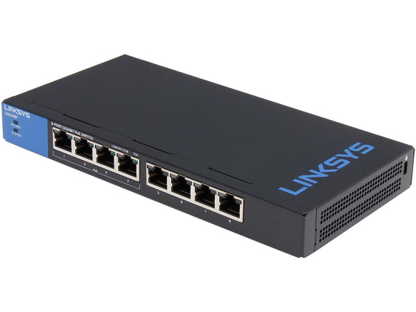 LINKSYS LGS108P 8-Port Business Desktop Gigabit with 4 PoE+ ports  Switch