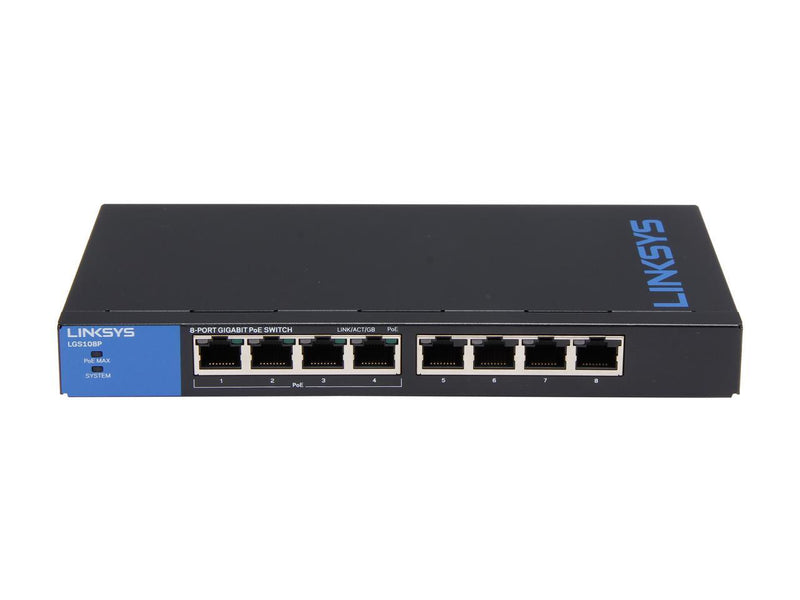 LINKSYS LGS108P 8-Port Business Desktop Gigabit with 4 PoE+ ports  Switch