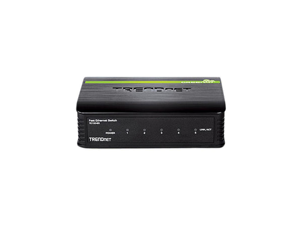 TRENDnet 5-Port Unmanaged 10/100 Mbps GREENnet Ethernet Desktop Plastic Housing