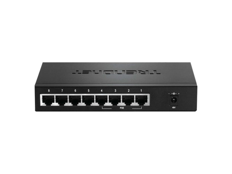 TRENDnet 8-Port 10/100Mbps PoE Switch, 4 x 10/100 Ports, 4 x 10/100 PoE Ports,