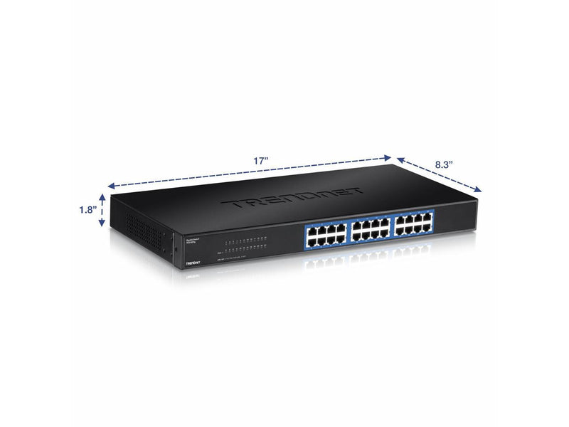 TRENDnet 24-Port Unmanaged Gigabit 10/100/1000 Mbps GREENnet Switch, 24 x
