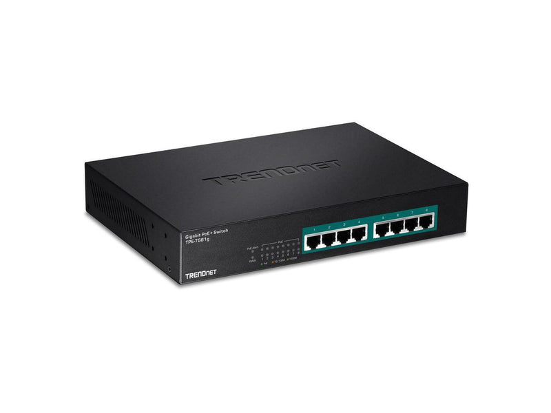 TRENDnet 8-Port Gigabit GREENnet PoE+ Switch, TPE-TG81g, 8 x Gigabit PoE+ Ports,