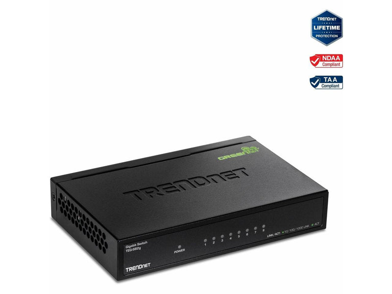 TRENDnet 8-Port Gigabit GREENnet Switch, Ethernet Network Switch, 8 x