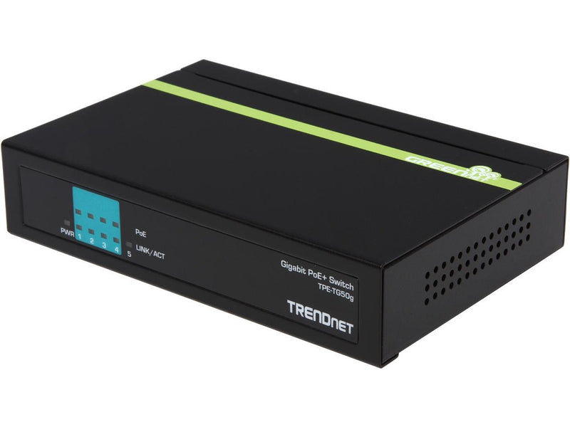 TRENDnet 5-Port Gigabit PoE+ Switch, 31 W PoE Budget, 10 Gbps Switching