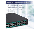TRENDnet 24-Port Gigabit PoE+ Switch, 24 x Gigabit PoE+ Ports, 370W Power