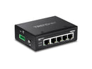 TRENDnet 5-Port Hardened Industrial Gigabit DIN-Rail Switch, TI-G50, 10 Gbps,