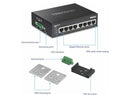 TRENDnet 8-Port Hardened Industrial Gigabit DIN-Rail Switch, TI-G80, 16 Gbps