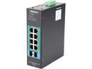 TRENDnet 10-Port Industrial Gigabit L2 Managed PoE+ DIN-Rail Switch, 8 x Gigabit