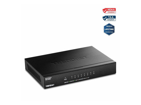 TRENDnet 8-Port Unmanaged 2.5G Switch, 8 x 2.5GBASE-T Ports, 40Gbps Switching