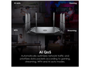 MSI Radix AX6600 WiFi 6 Tri-Band Gaming Router, AI QoS, 1.8GHz Quad-Core