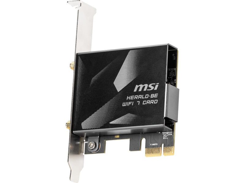 MSI HERALD-BE WIFI 7 MAX, NCM865 Tri-Band Wi-Fi 7 & Bluetooth 5.4 PCIe Adapter