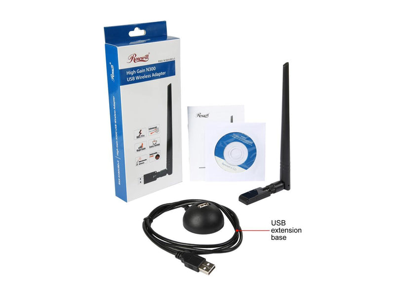 Rosewill Wireless adapter / WiFi adapter / Wifi Dongle , N300 Wireless