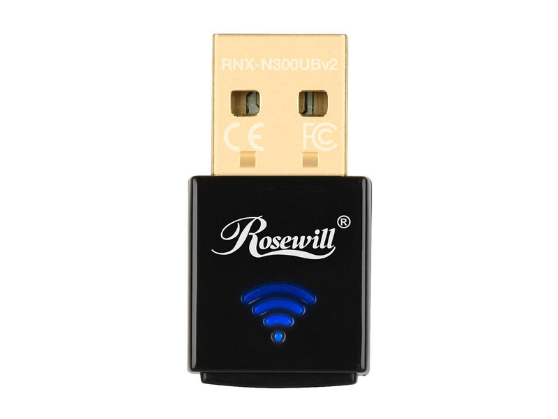 Rosewill N300 Wireless USB Wi-Fi Adapter, 300 Mbps Data Rate, USB 2.0