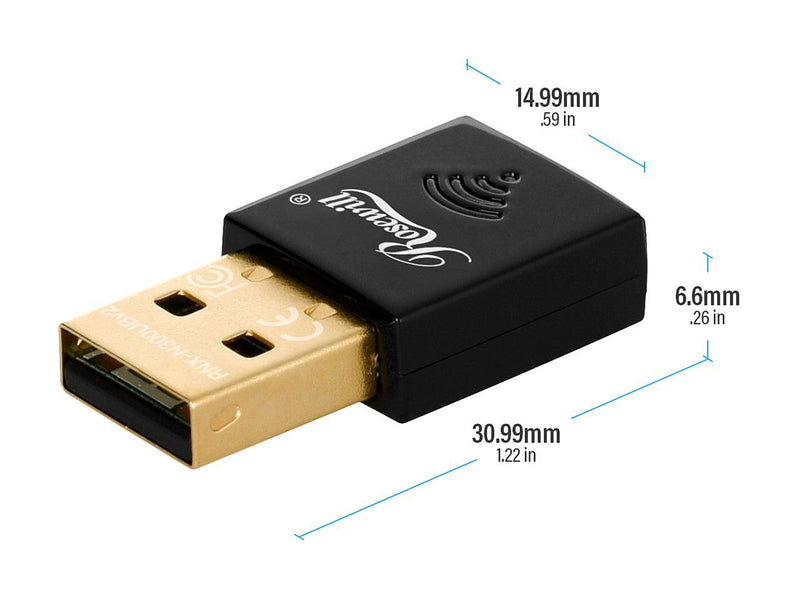 Rosewill N300 Wireless USB Wi-Fi Adapter, 300 Mbps Data Rate, USB 2.0