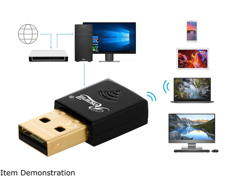 Rosewill N300 Wireless USB Wi-Fi Adapter, 300 Mbps Data Rate, USB 2.0