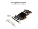 SIIG LB-GE0811-S1 4-Port Gigabit Ethernet with PoE PCIe Card - Intel 350 1 Gbps