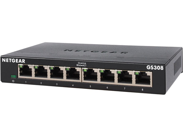 NETGEAR 8-Port Gigabit Ethernet Unmanaged Switch (GS308) - Home Network