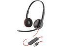 Poly - Blackwire 3220 - Wired Dual-Ear (Stereo) Headset (Plantronics) with Boom