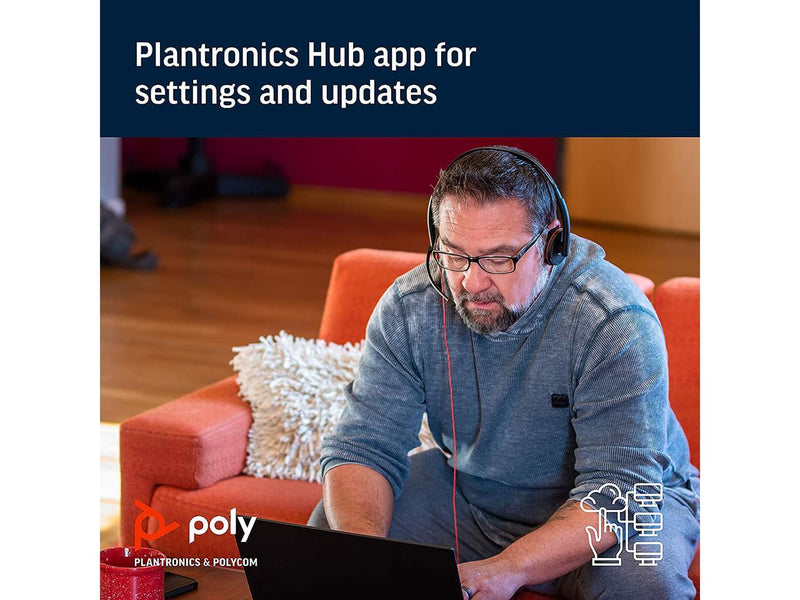 Poly - Blackwire 3220 - Wired Dual-Ear (Stereo) Headset (Plantronics) with Boom